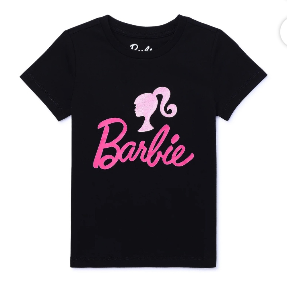 Barbie Girls Youth Graphic Short Sleeve Black T-Shirt Size 7-8 NEW - Picture 1 of 4